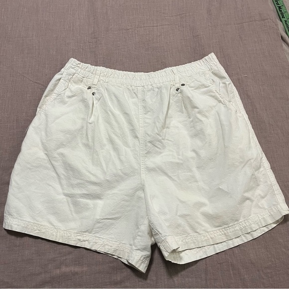 Vintage 90s Mom shorts White Casual Size XL elastic pockets retro throwback - Picture 2 of 6